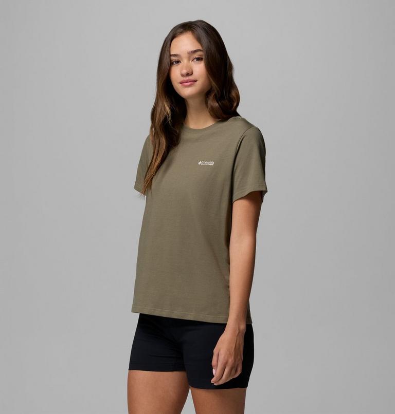 Camiseta con estampado Rolling Bend para mujer, Color: Stone Green, Framed Diamond, image 4