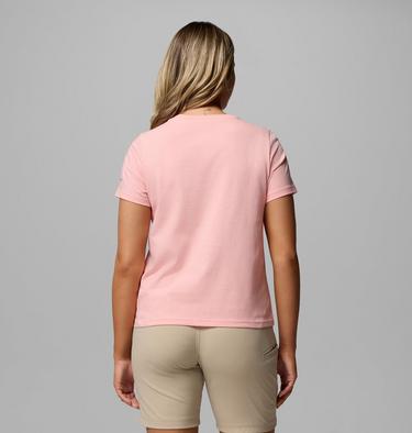 Women's Rolling Bend Graphic T-Shirt, Color: Pink Sand, Stacked Gem Mini, image 3