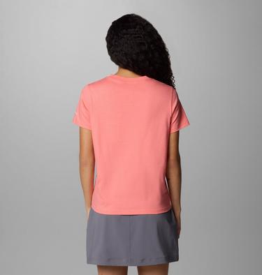 Women's Rolling Bend Graphic Short Sleeve Shirt, Color: Alpenglow, Stacked Gem, image 2