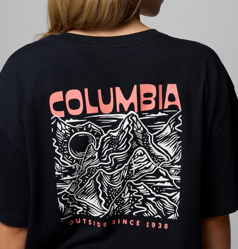 Women's Rolling Bend Graphic Oversized T-Shirt, Color: Black, Mountainview, image 6