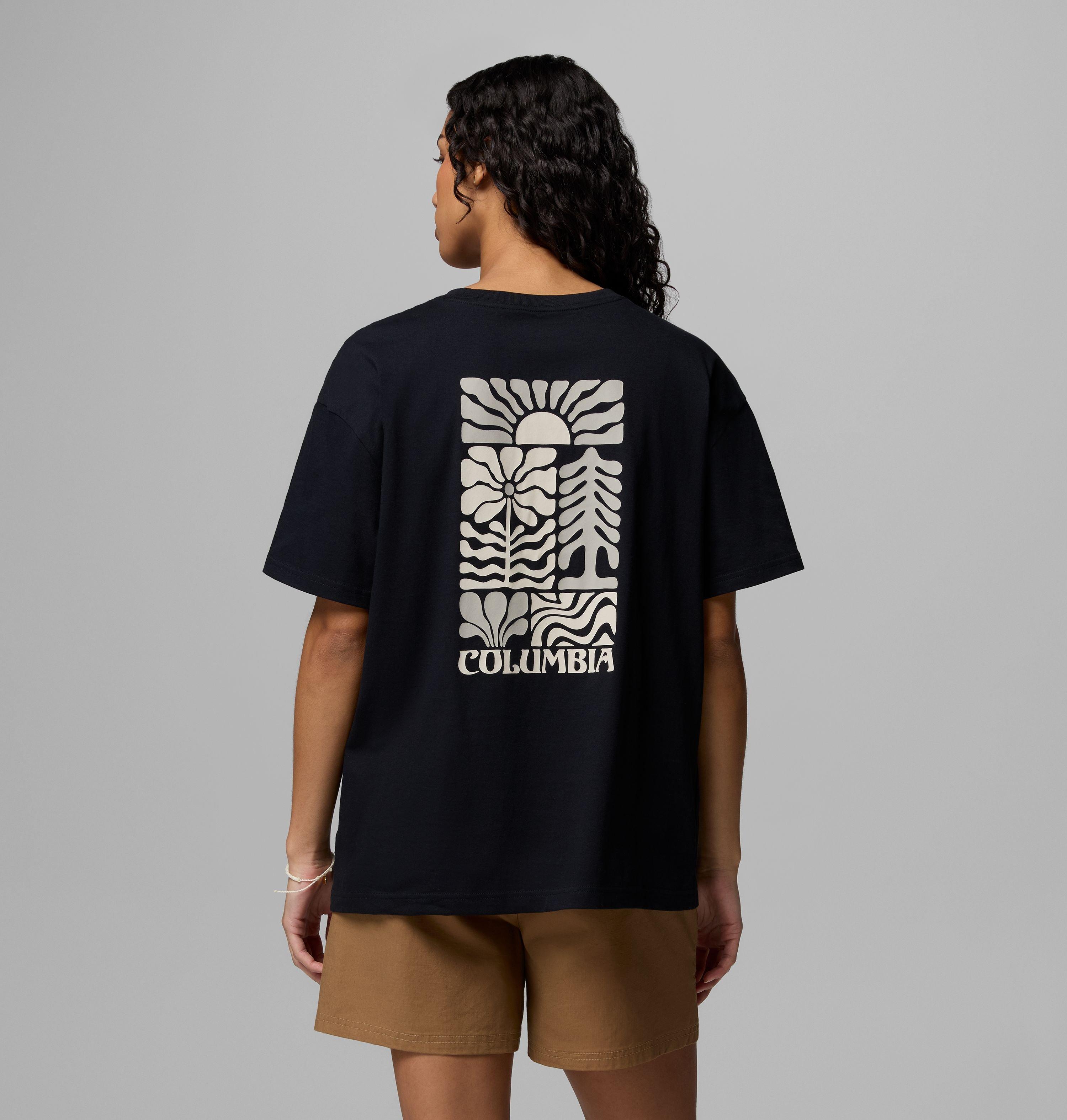 Columbia Sportswear Women's Black Columbia - Rolling Bend™ Graphic Oversized T-Shirt - Floral Groove Medium
