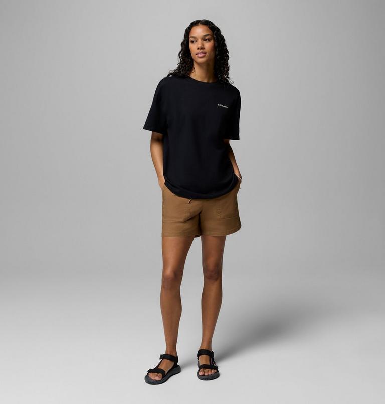 Camiseta oversize con estampado Rolling Bend para mujer, Color: Black, Floral Groove, image 2