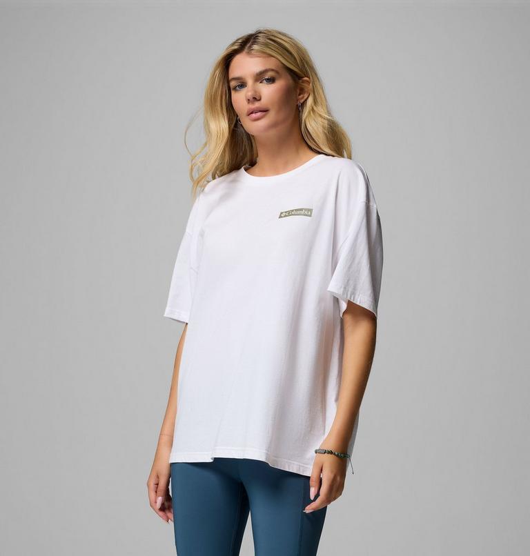 Women's Rolling Bend Graphic Oversized T-Shirt, Color: White, Mountainview, image 4
