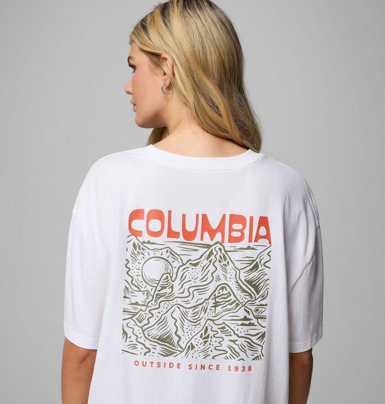 Women's Rolling Bend Graphic Oversized T-Shirt, Color: White, Mountainview, image 6