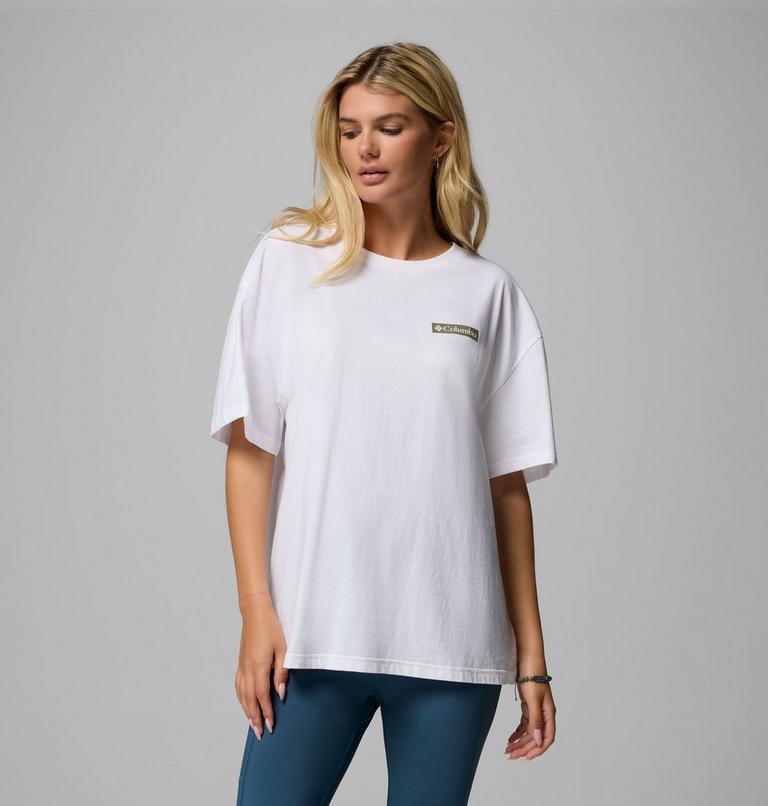 Women's Rolling Bend Graphic Oversized T-Shirt, Color: White, Mountainview, image 3