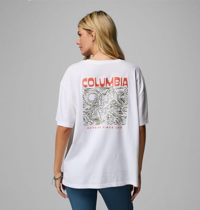 Women's Rolling Bend Graphic Oversized T-Shirt, Color: White, Mountainview, image 1