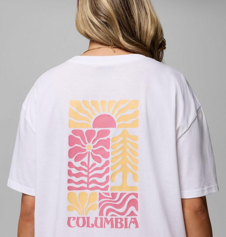 Camiseta oversize con estampado Rolling Bend para mujer, Color: White, Floral Groove, image 6