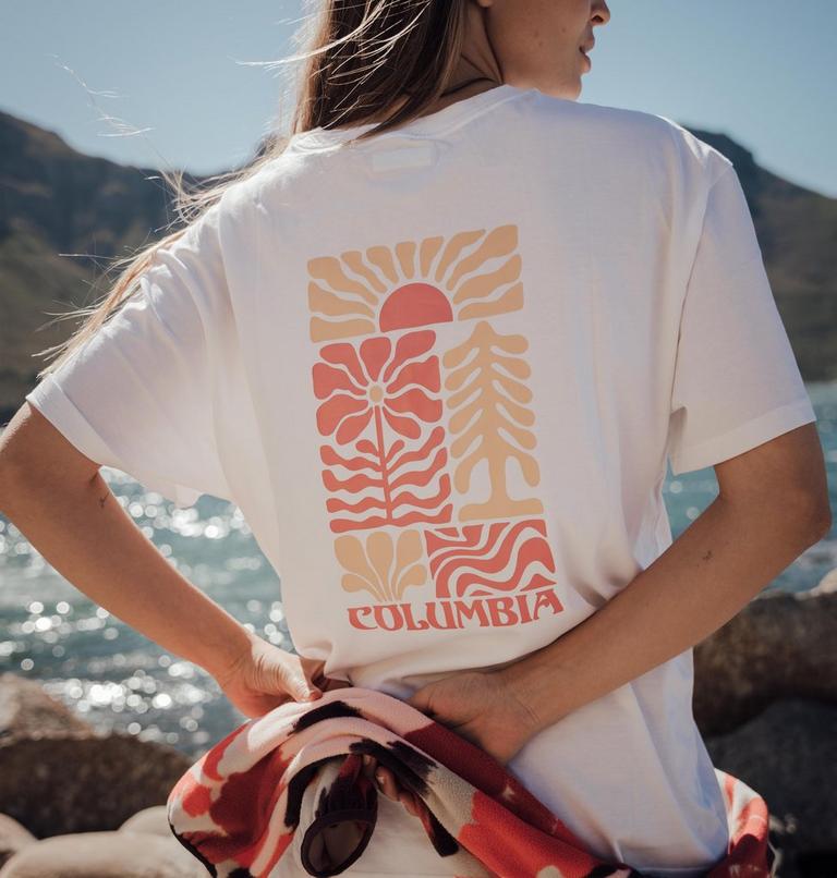 Camiseta oversize con estampado Rolling Bend para mujer, Color: White, Floral Groove, image 7