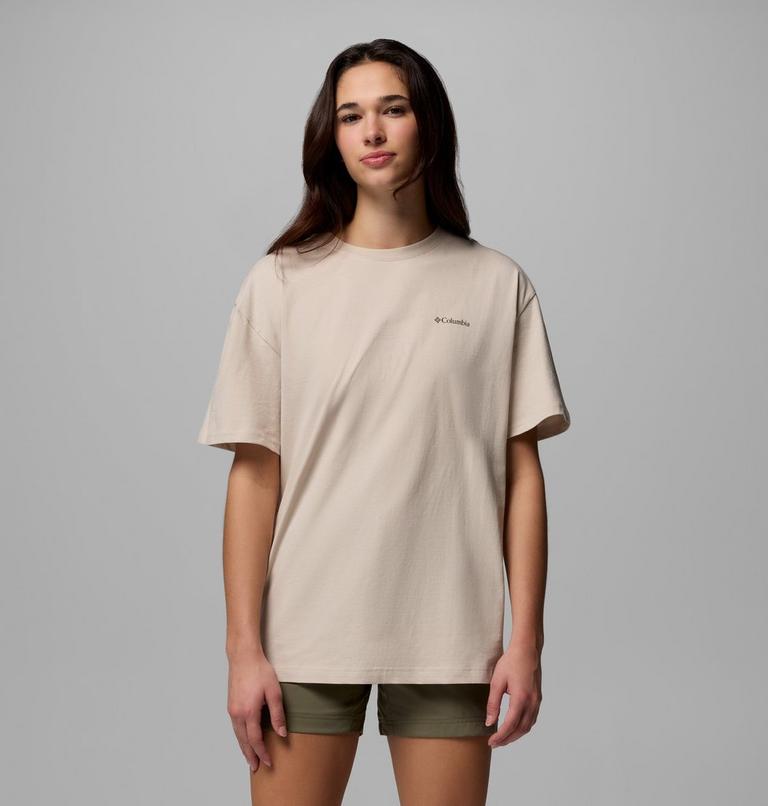 Women's Rolling Bend Graphic Oversized T-Shirt, Color: Dark Stone, Bubbly Scoped View, image 1