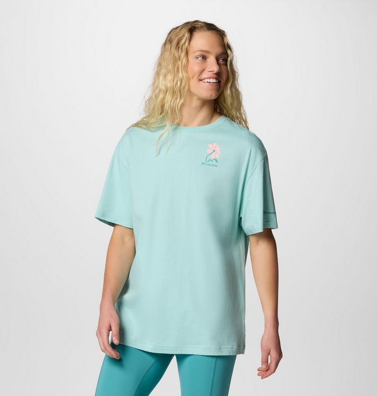 Camiseta oversize con estampado Rolling Bend para mujer, Color: Spray, Floral Fun, image 3