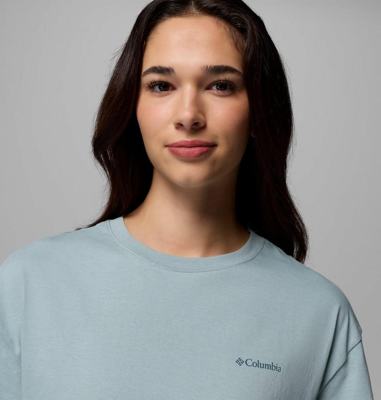 Camiseta oversize con estampado Rolling Bend para mujer, Color: Crushed Blue, Floral Groove, image 5