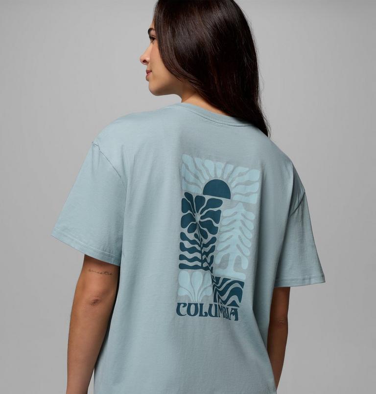 Camiseta oversize con estampado Rolling Bend para mujer, Color: Crushed Blue, Floral Groove, image 6