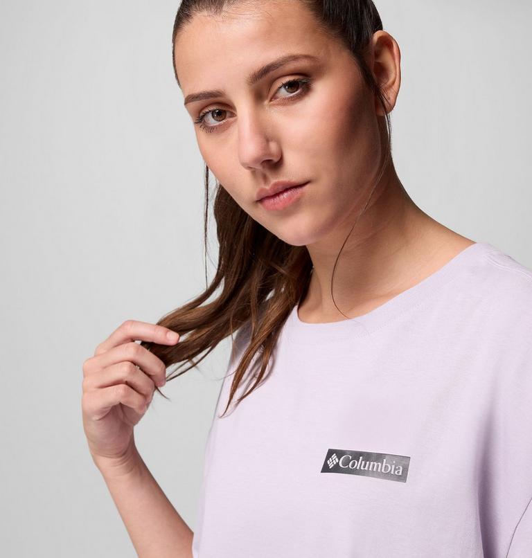 Women's Rolling Bend Graphic Oversized T-Shirt, Color: Lavender Pearl, Mountainview, image 5
