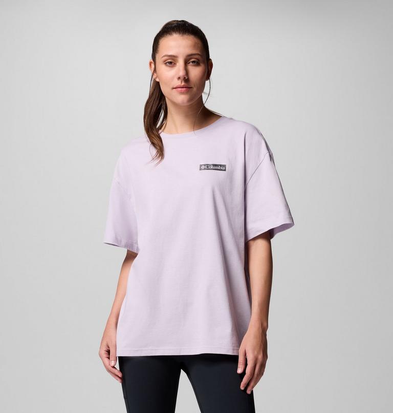 Women's Rolling Bend Graphic Oversized T-Shirt, Color: Lavender Pearl, Mountainview, image 3