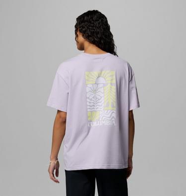 Women's Rolling Bend Graphic Oversized T-Shirt, Color: Lavender Pearl, Floral Groove, image 11