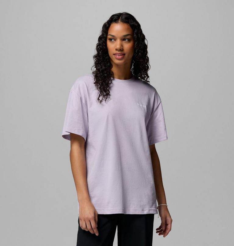 Women's Rolling Bend Graphic Oversized T-Shirt, Color: Lavender Pearl, Floral Groove, image 1