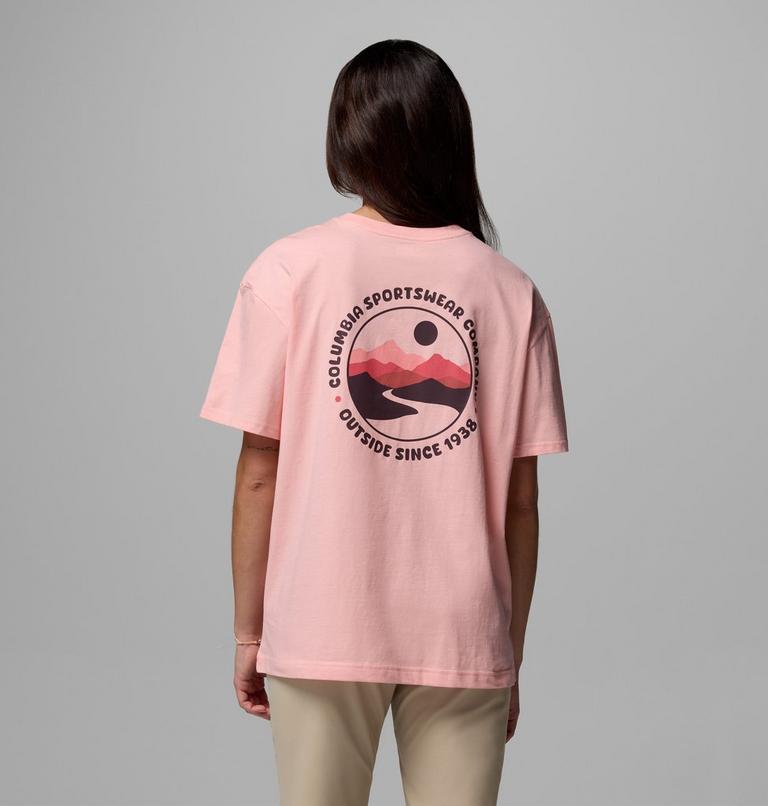 Camiseta oversize con estampado Rolling Bend para mujer, Color: Pink Sand, Bubbly Scoped View, image 3