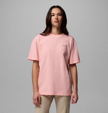 Camiseta oversize con estampado Rolling Bend para mujer, Color: Pink Sand, Bubbly Scoped View, image 1