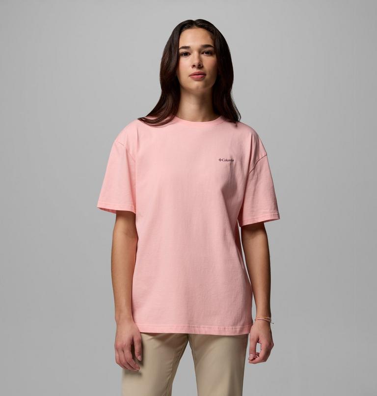Camiseta oversize con estampado Rolling Bend para mujer, Color: Pink Sand, Bubbly Scoped View, image 1