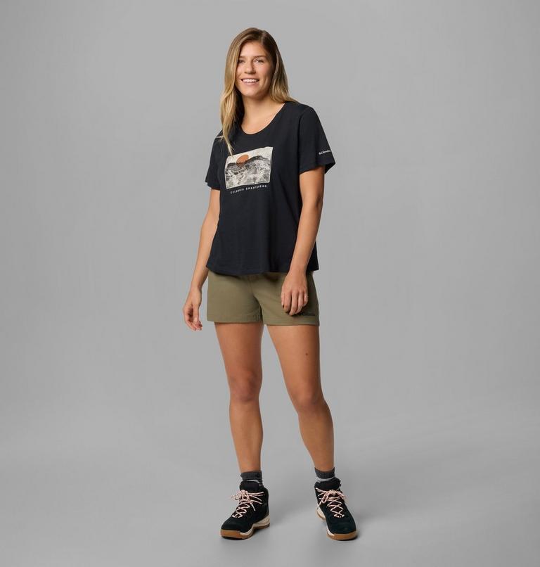 Women's Ruby Springs Graphic Scoop Neck Short Sleeve Shirt, Color: Black, Wanderlust, image 5