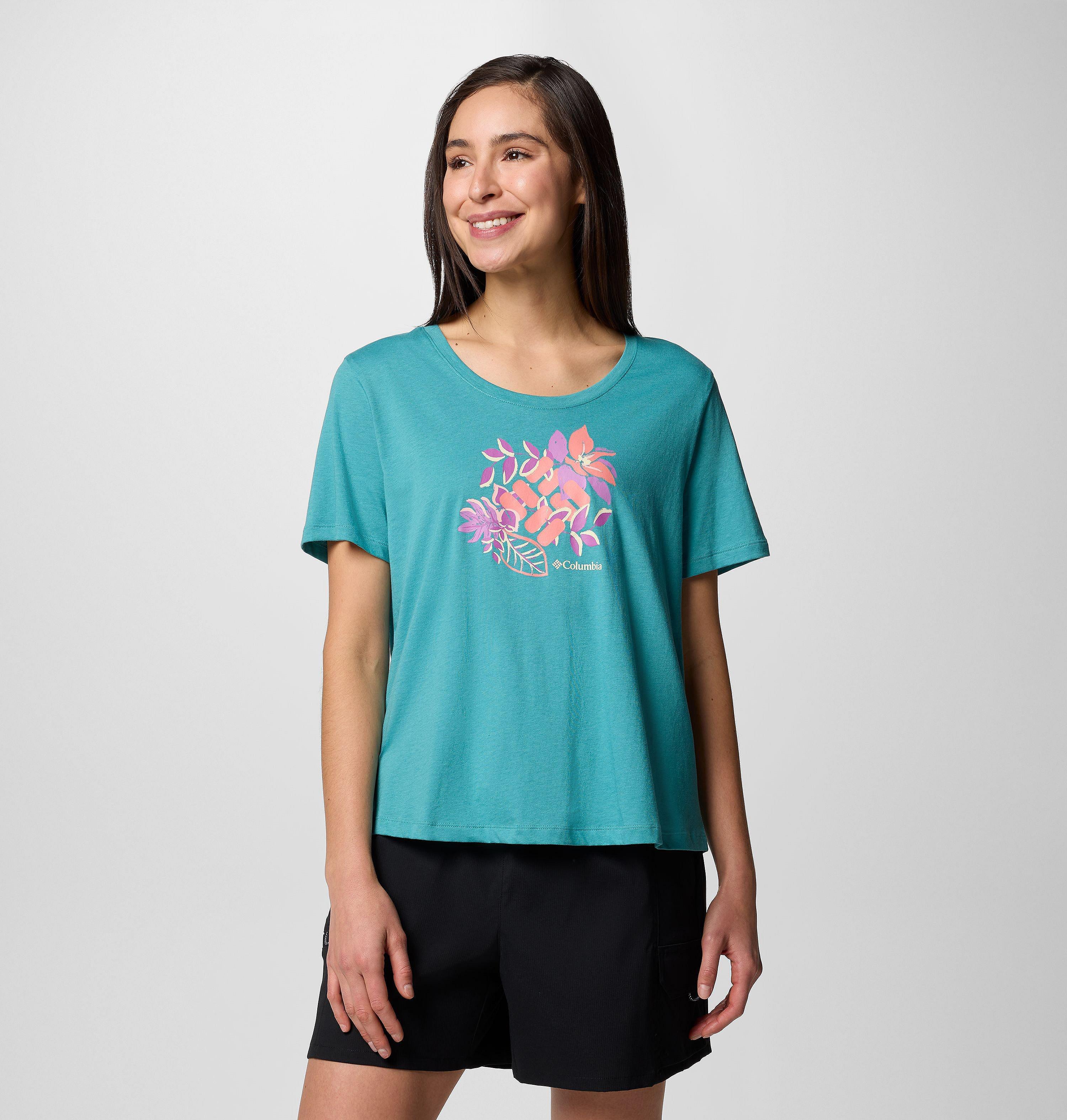 Women's Ruby Springs Graphic Scoop Neck Short Sleeve Shirt 1