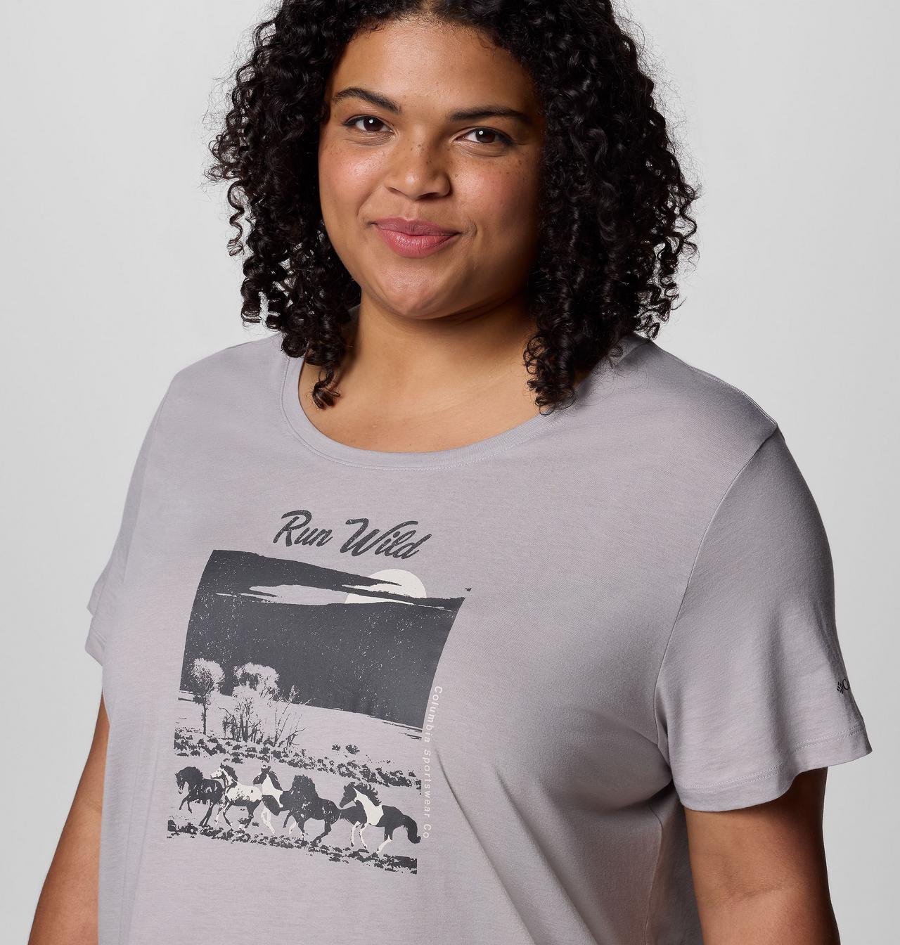 Women's Ruby Springs™ Graphic Scoop Neck Short Sleeve Shirt - Plus Size 4