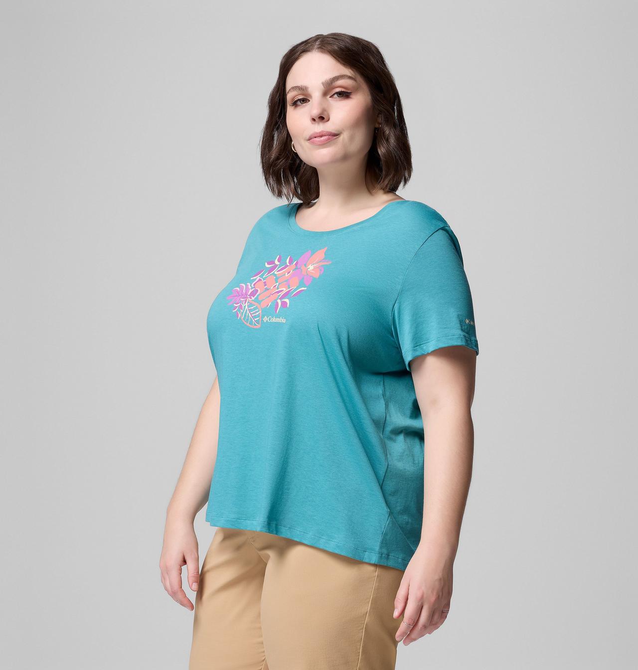 Women's Ruby Springs™ Graphic Scoop Neck Short Sleeve Shirt - Plus Size 3