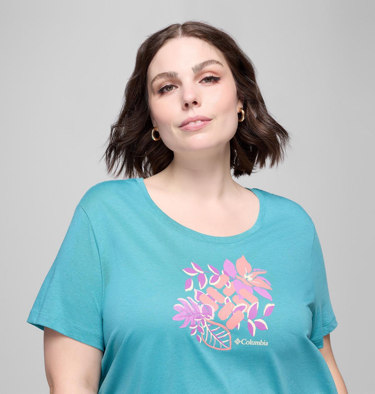 Women's Ruby Springs™ Graphic Scoop Neck Short Sleeve Shirt - Plus Size 4