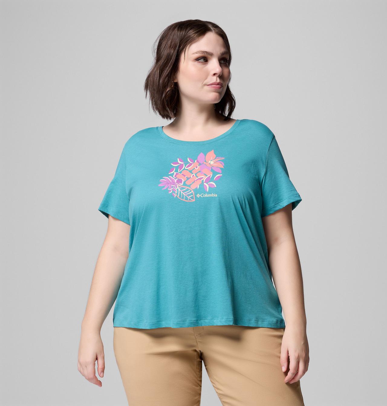 Women's Ruby Springs™ Graphic Scoop Neck Short Sleeve Shirt - Plus Size 1