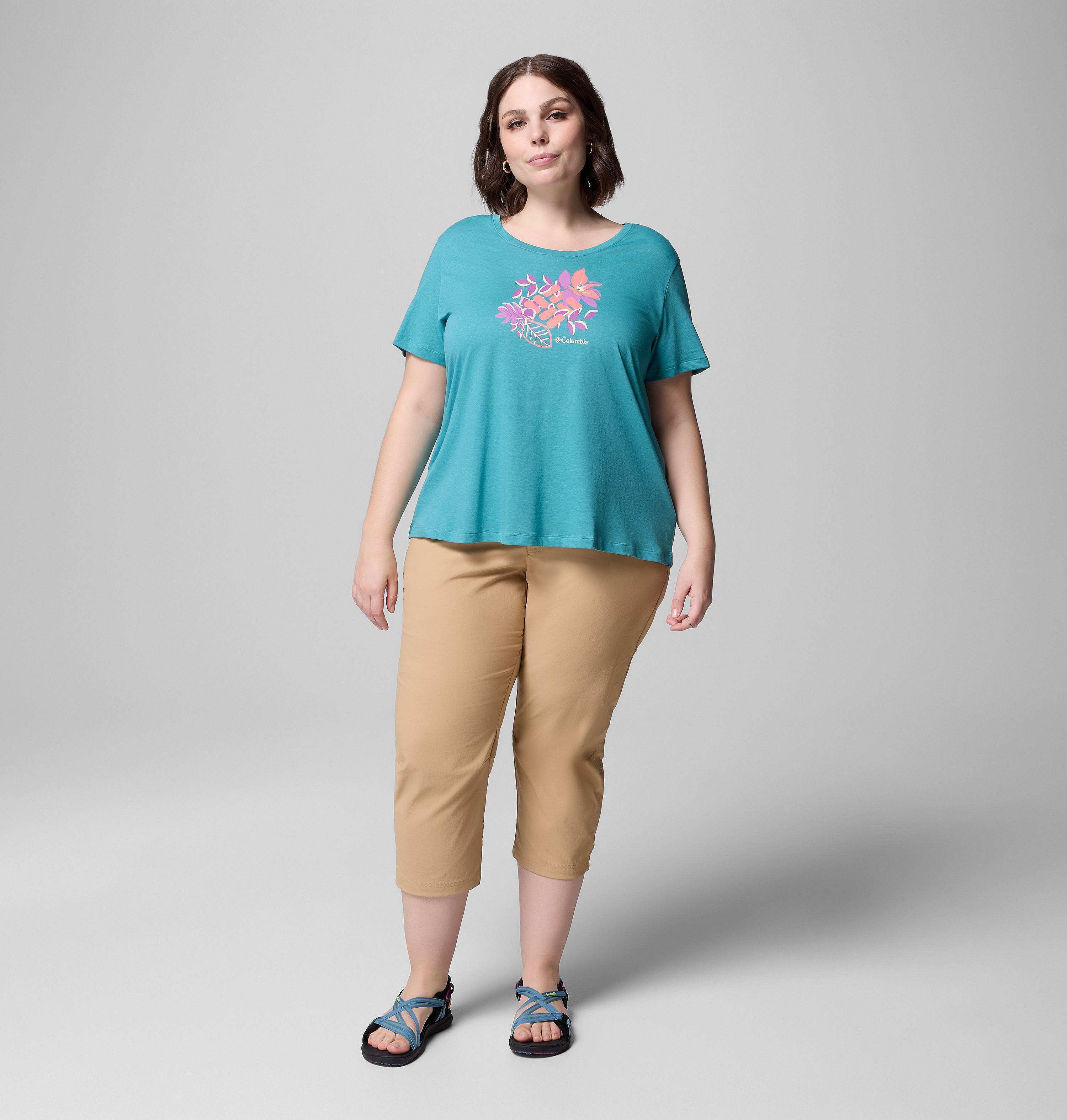 Women's Ruby Springs Graphic Scoop Neck Short Sleeve Shirt - Plus Size 6