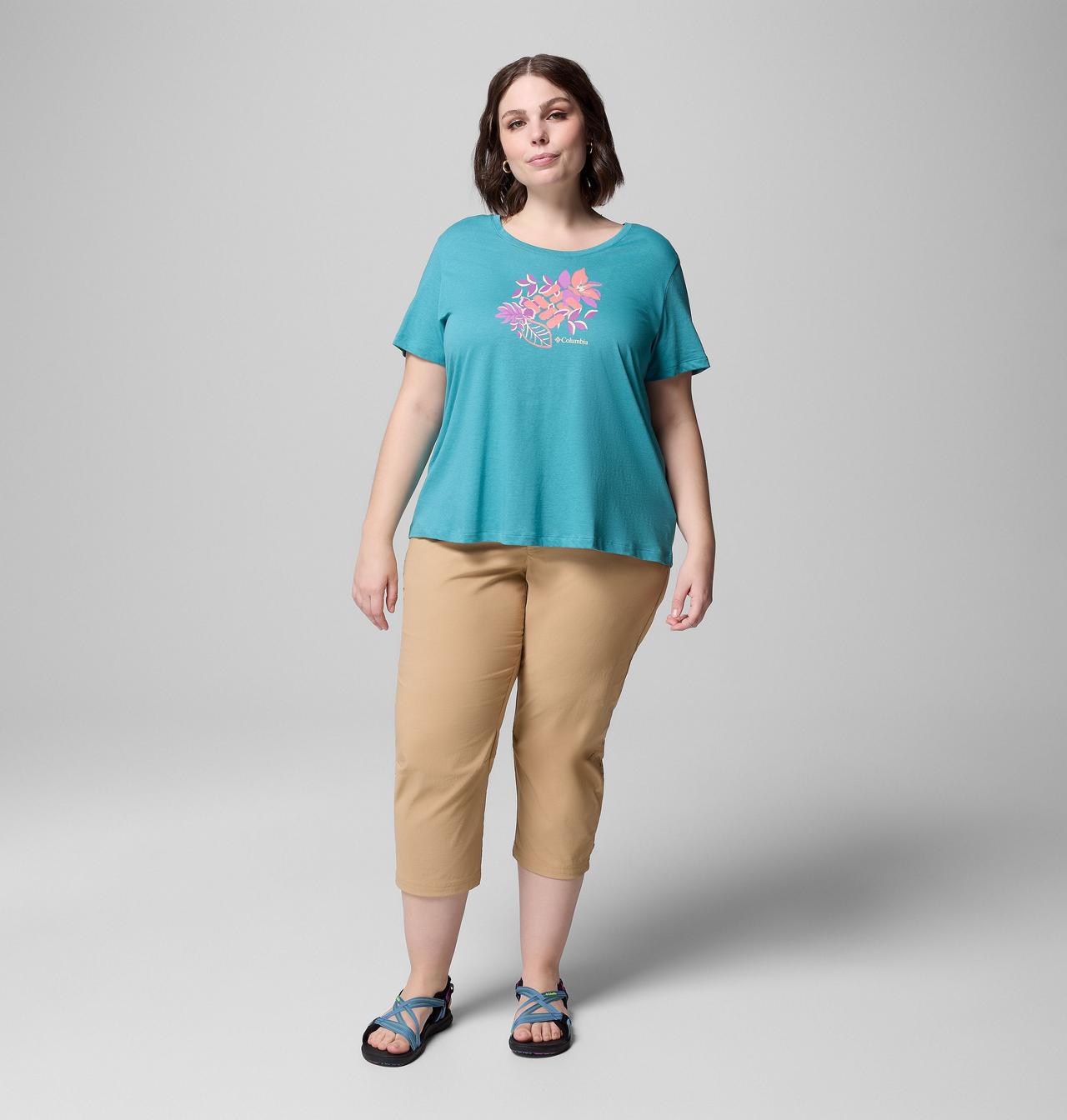 Women's Ruby Springs™ Graphic Scoop Neck Short Sleeve Shirt - Plus Size 6