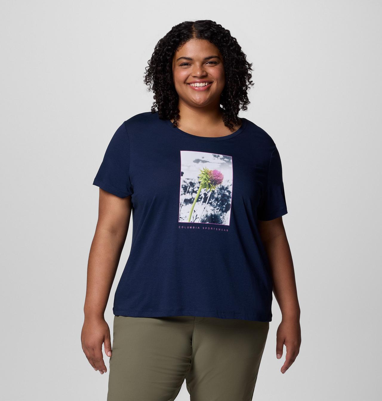 Women's Ruby Springs™ Graphic Scoop Neck Short Sleeve Shirt - Plus Size 1