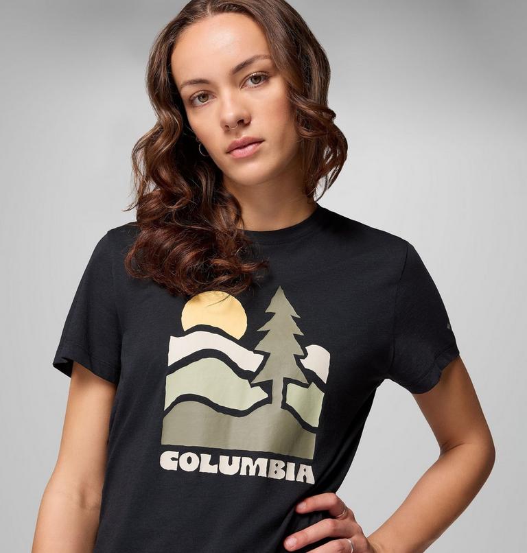 Women's Ruby Springs Graphic Fitted Short Sleeve Shirt, Color: Black, Get Hiked, image 5