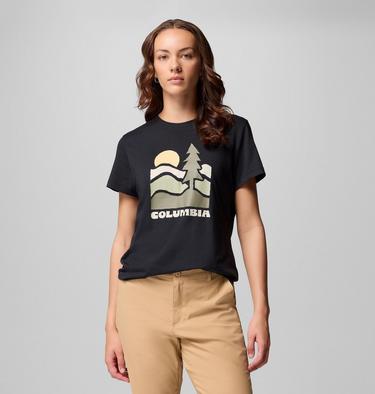 Women's Ruby Springs Graphic Fitted T-Shirt, Color: Black, Get Hiked, image 5