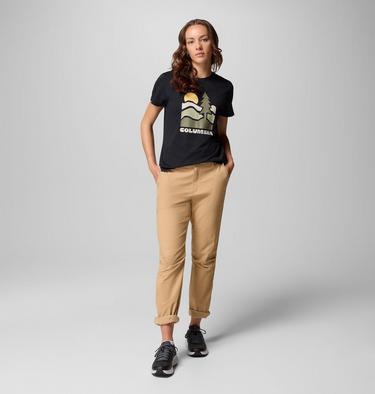 Women's Ruby Springs Graphic Fitted T-Shirt, Color: Black, Get Hiked, image 6