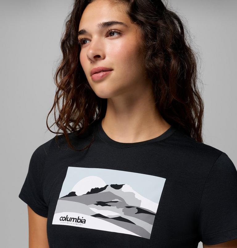 Camiseta ajustada con estampado Ruby Springs para mujer, Color: Black Moonlit Hillscape, image 5