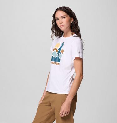 Ruby Springs Fitted T-Shirt mit Grafik für Frauen, Color: White, Get Hiked, image 4