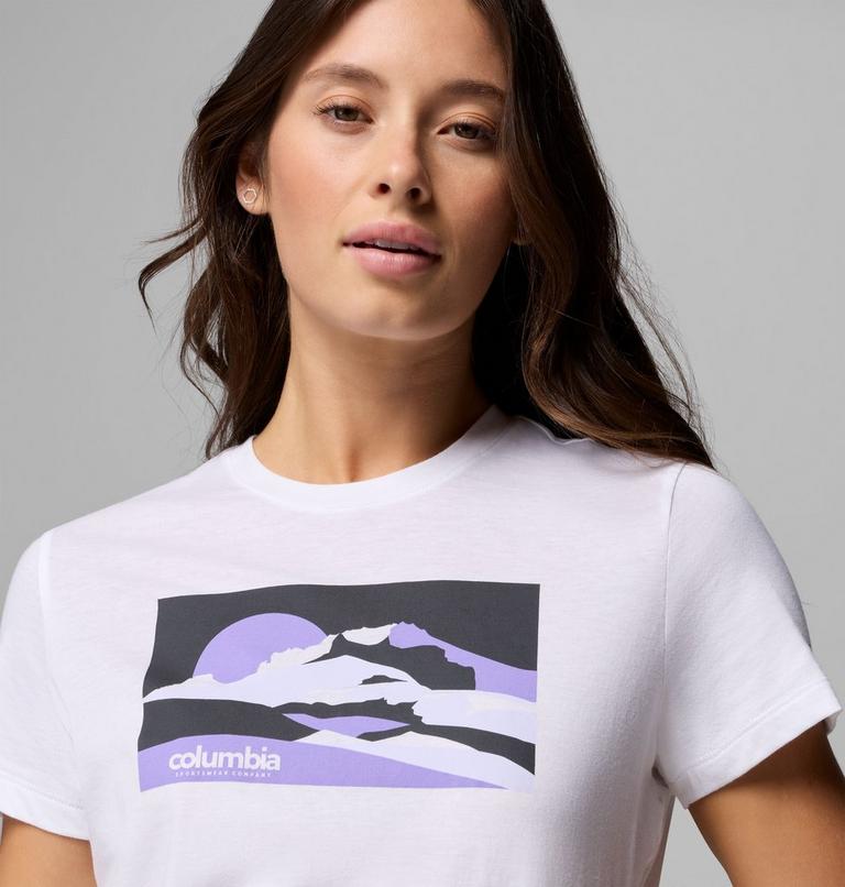 Ruby Springs Fitted T-Shirt mit Grafik f&uuml;r Frauen, Color: White Moonlit Hillscape, image 5