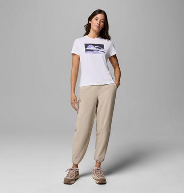 Women's Ruby Springs Graphic Fitted T-Shirt, Color: White Moonlit Hillscape, image 10