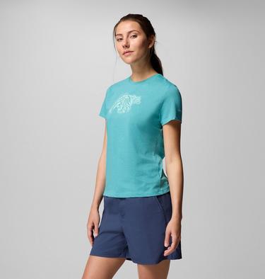 Ruby Springs Fitted T-Shirt mit Grafik für Frauen, Color: Teal, Bearly Swirl, image 3
