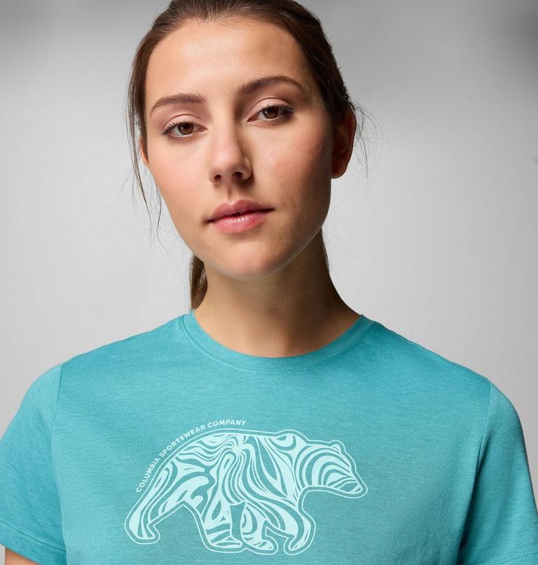 Camiseta ajustada con estampado Ruby Springs para mujer, Color: Teal, Bearly Swirl, image 4