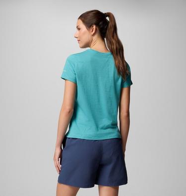 Women's Ruby Springs Graphic Fitted T-Shirt, Color: Teal, Bearly Swirl, image 12