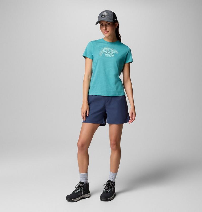 Camiseta ajustada con estampado Ruby Springs para mujer, Color: Teal, Bearly Swirl, image 5