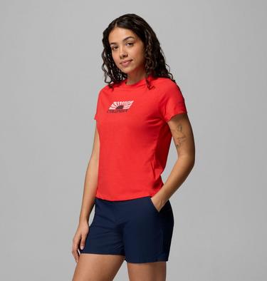 T-shirt Graphique Ajust&eacute; Ruby Springs Femme, Color: Poppy Red, Brandrise, image 12