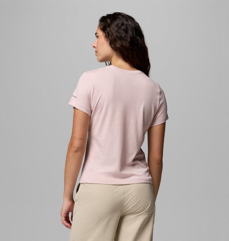 Camiseta ajustada con estampado Ruby Springs para mujer, Color: Mineral Pink Moonlit Hillscape, image 3