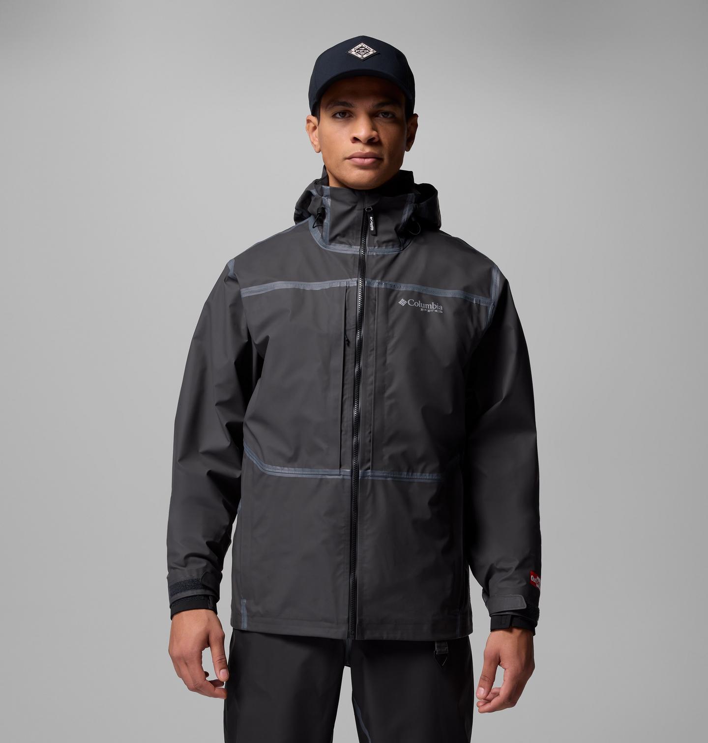 Мужская куртка Columbia PFG Force XII Odx Rain Jacket, цвет: Чёрный — фото 1