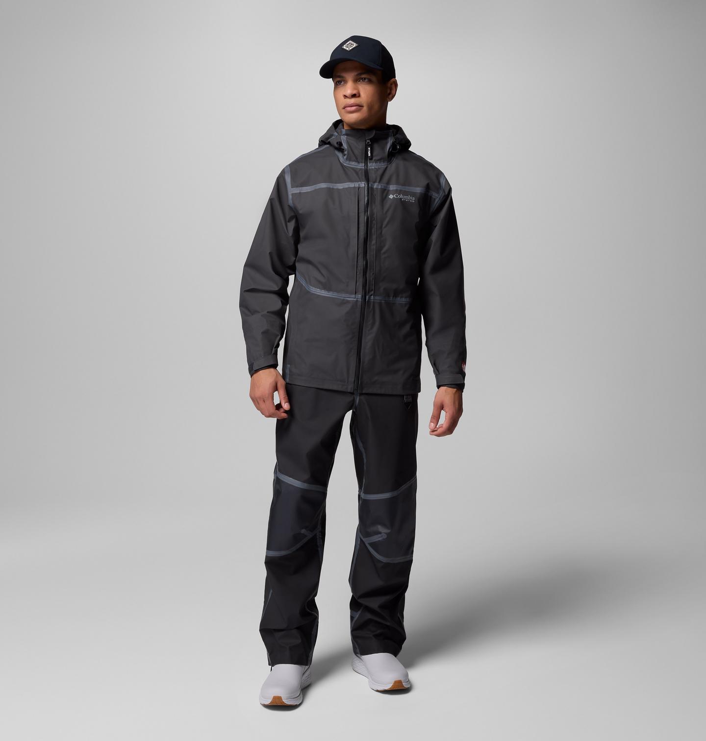 Мужская куртка Columbia PFG Force XII Odx Rain Jacket, цвет: Чёрный — фото 2