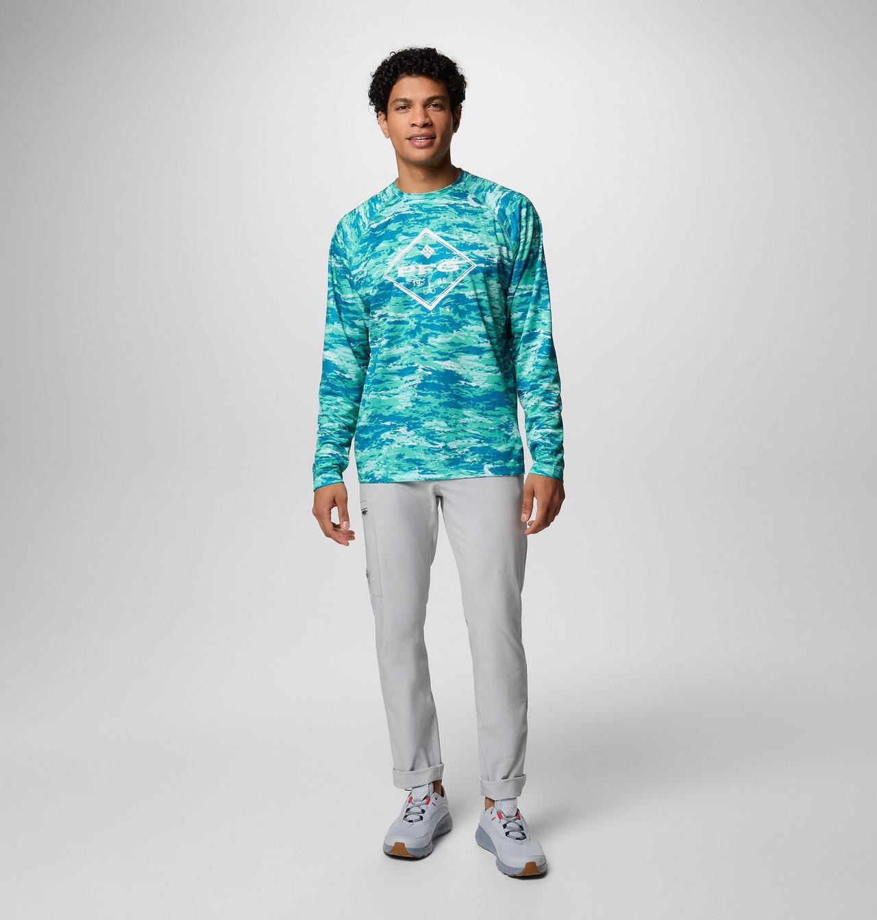 Men's PFG Super Solar Stream™ Graphic Long Sleeve Shirt 2