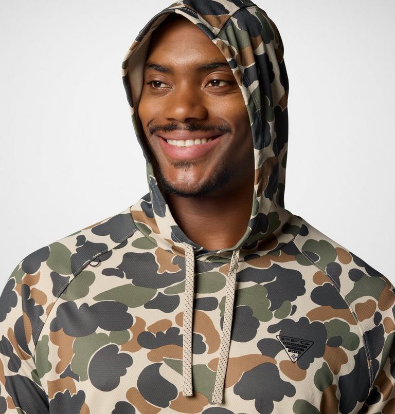 Men's Wild Cast Camp Technical Hoodie, Color: Fossil Deltahunter Camo, image 6