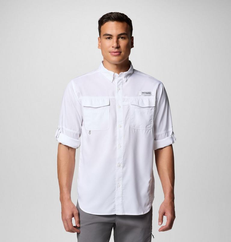Men's PFG Blood and Guts V Long Sleeve Shirt, Color: White, image 8